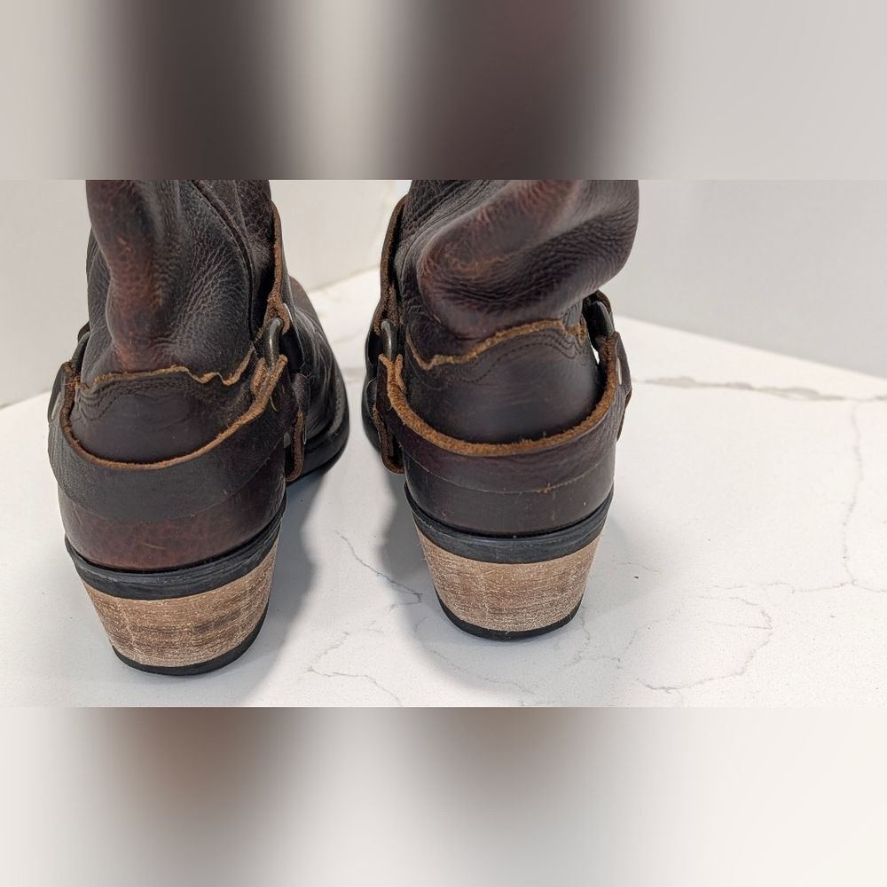 Source Unknown Brown Leather Combat Moto Boots - Picture 10 of 15